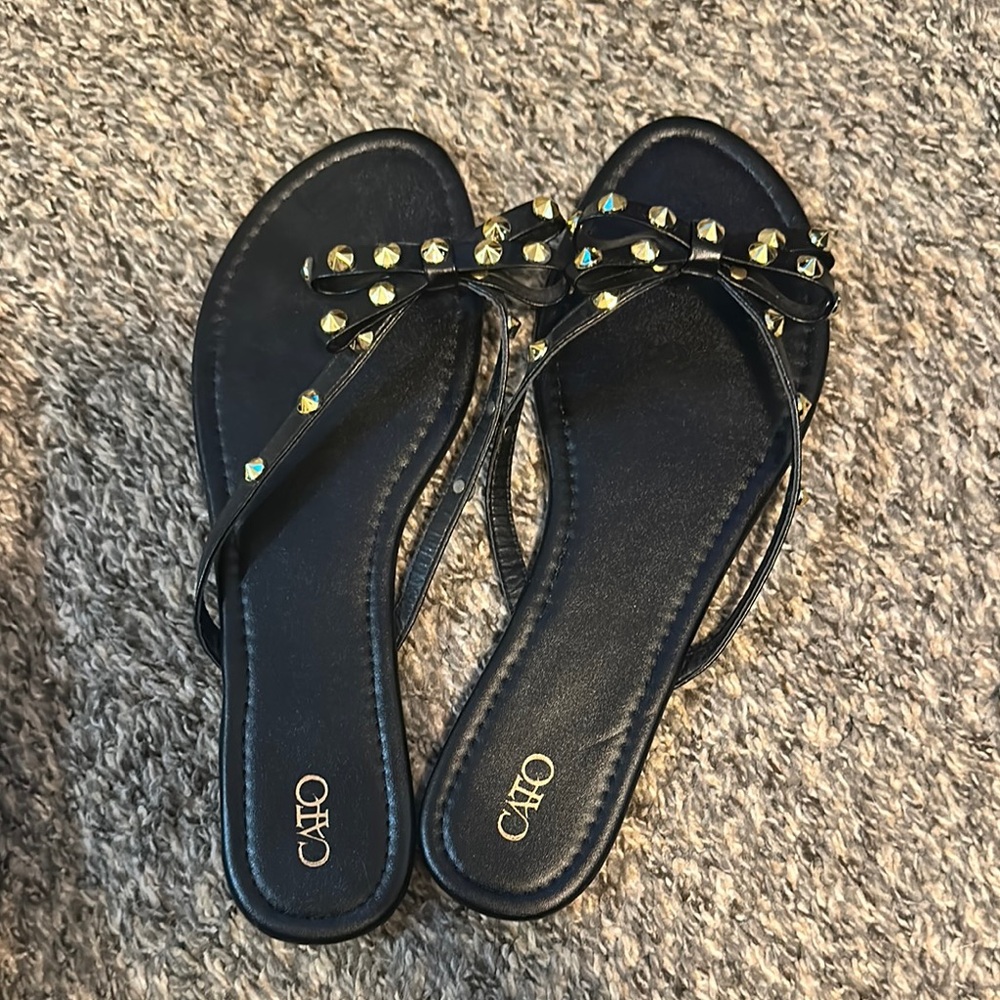 Black Studded Women's Sandals